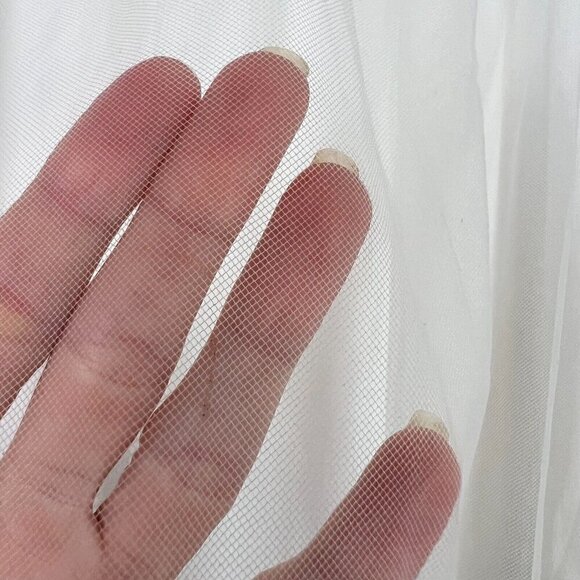 Magic Womens Medium Embroidered Floral Semi Transparent A line Midi Skirt White - Picture 5 of 9